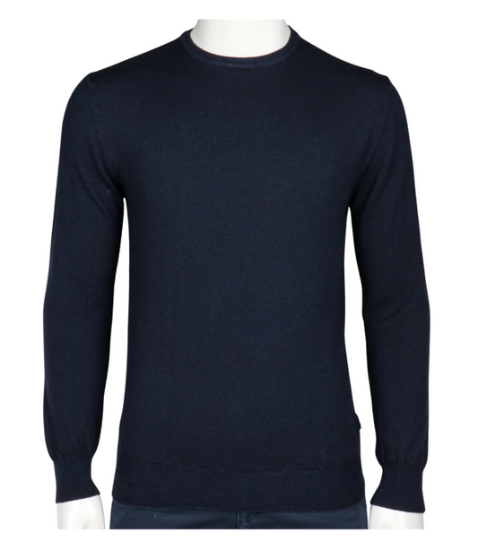 Knitted Crew Neck Navy-